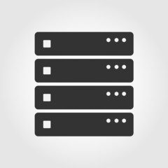Computer Server icon, flat design