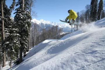 Verduisterende gordijnen Snowboard freerider © Vasily Merkushev
