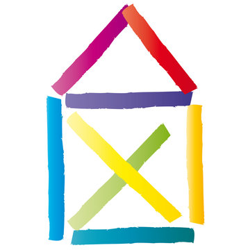 recommend clip art: Haus Strichzeichnung - Haus vom Nikolaus, abstraktes Piktogramm zum Thema Wohnen, Wohnungsbau, Mieten, Wohnung, vektor, isoliertsmarkt