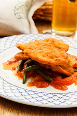Wiener Schnitzel with vegetables