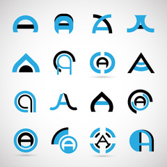 Unusual Letters Set - Isolated On Gray Background