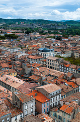 Obraz premium Carcassonne new and old city vertical view