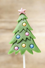 Lollipop in christmas tree shape