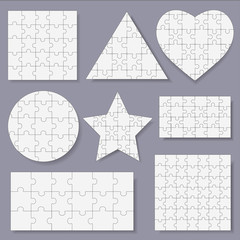 Puzzles - Isolated On Gray Background