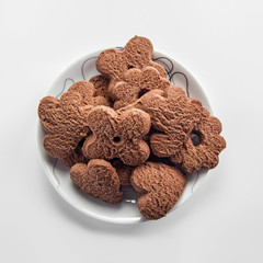 Chocolate cookies on dish