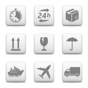 Logistic web buttons. Delivery icons