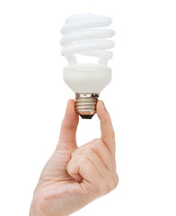 close up of woman hand holding light bulb