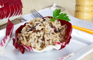 risotto with cicory, radicchio