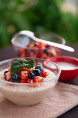 Bircher muesli with fruit salsa