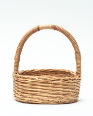 Fototapeta na wymiar vintage weave wicker basket isolated on white background