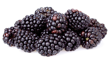 Sweet blackberries isolate on white