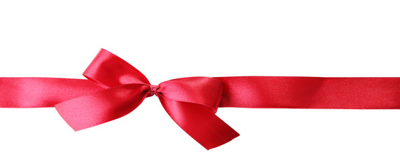 Color gift satin ribbon bow, isolated on white