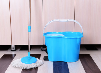 House cleaning with  mop