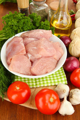 Raw turkey meat close up