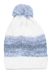 Woman knitted cap, isolated on white