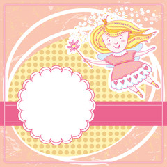 Card With Fairy And Magic Wand .