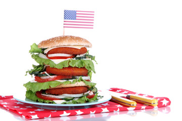 Composition with huge burger