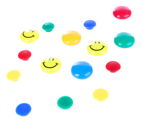 Colorful magnetic letters isolated on white