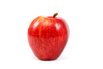 Fresh red apple on white background.