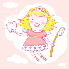 Fairy And Tooth Brush.