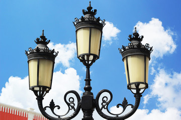 Fototapeta na wymiar High lamp with blue sky.