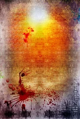 Poster Achtergrond met goud en bloed © Rosario Rizzo
