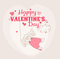 Happy Valentine's Day Card - Bunny Theme