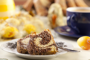 Easter marble ring cake
