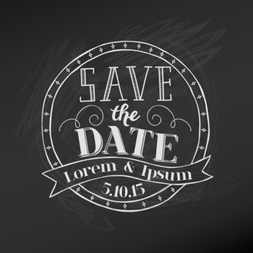 Save the Date - Wedding Chalkboard Card - in vector