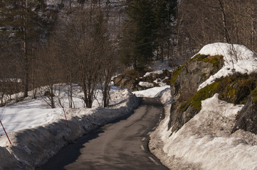 Fototapeta na wymiar Plowed road