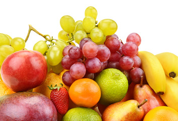 Fototapeta na wymiar set of fruits isolated on white background
