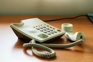modern white telephone