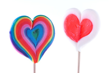 Valentine's Day, heart-shaped lollipops