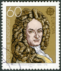 GERMANY - 1980: shows Gottfried Wilhelm Leibniz (1646-1716)
