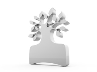 Abstract silver tree business concept