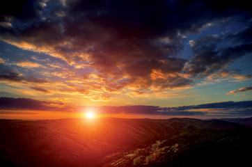 Dusk over a valley