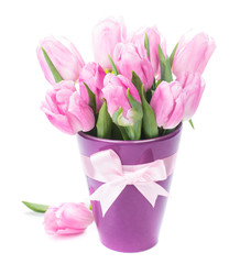 Tulips and eggs isolated