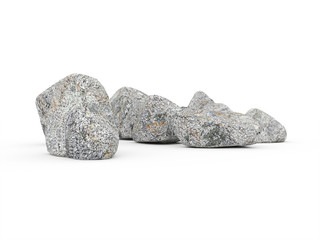 Granite rocks isolated on white background