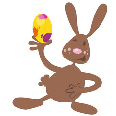 easter bunny with an coloured egg