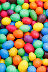 multi-colored chocolate candy dragees