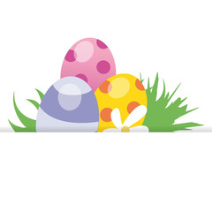 easter eggs in the meadow