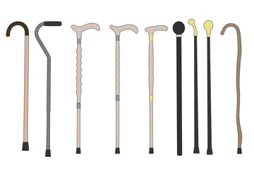 cartoon image of walking sticks