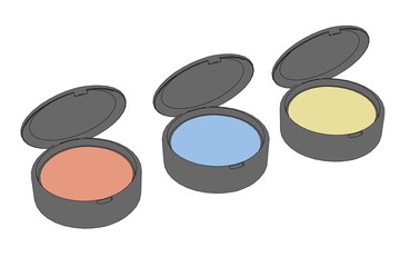 cartoon illustration of eye shadows