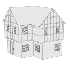 cartoon image of medieval house