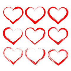 hearts set cartoon vector  illustration