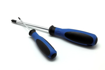 Two screwdrivers isolated on white background
