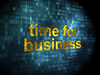 Obraz premium Timeline concept: Time for Business on digital background