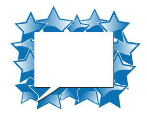Postcard with blue stars