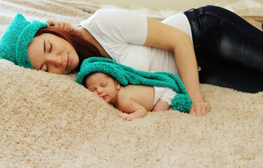 mother with her newborn baby