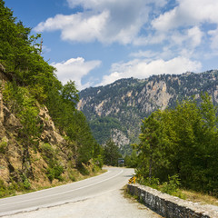 road located in a beautiful mountain